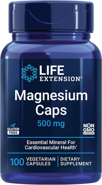 Life Extension Magnesium Caps, 500 Mg, Magnesium Oxide, Citrate, Succinate, Heart Health, Healthy Bones, Metabolism Support, 100 Vegetarian Capsules