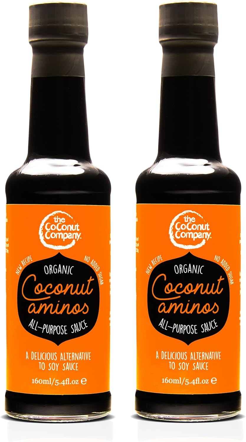 Organic Coconut Aminos - Vegan, Gluten-Free, Raw, Soy-Free, Amino Acids, Naturally Fermented, Low Salt, Coconut Seasoning, Soy Sauce Alternative(160 Ml X 2)