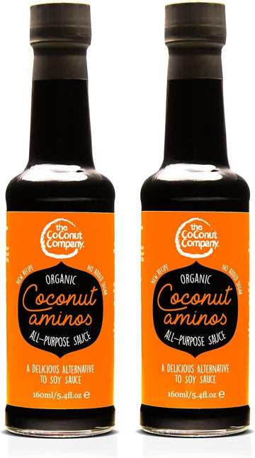 Organic Coconut Aminos - Vegan, Gluten-Free, Raw, Soy-Free, Amino Acids, Naturally Fermented, Low Salt, Coconut Seasoning, Soy Sauce Alternative(160 Ml X 2)
