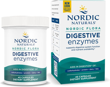 Nordic Naturals Nordic ora Digestive Enzymes - 45 Capsules - Digestive Function, Optimizes Nutrient Availability - Non-GMO - 45 Servings