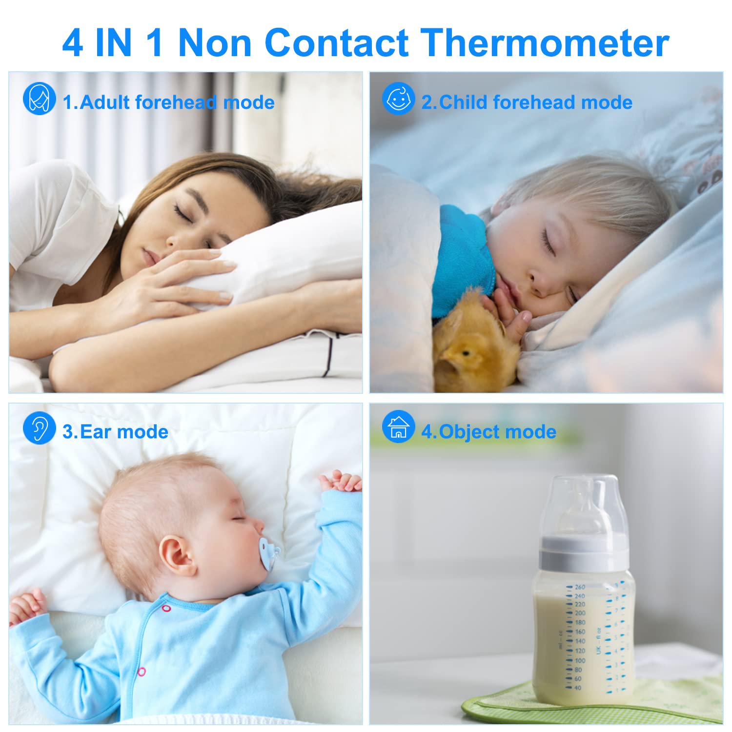 HEAL-CHECK Medical Infrared Thermometer for Baby, Adults, Body Surface Space, Forehead and Ear Thermometer, Memory Function, 1 Second Measurement, Age Selection, Magnetic Switching. : Baby
