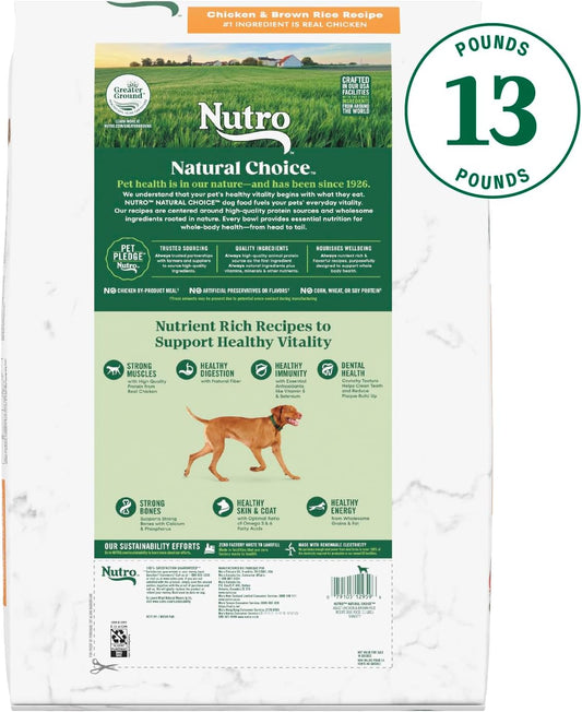 Nutro Natural Choice Adult Dry Dog Food, Chicken And Brown Rice Recipe 13 Lbs