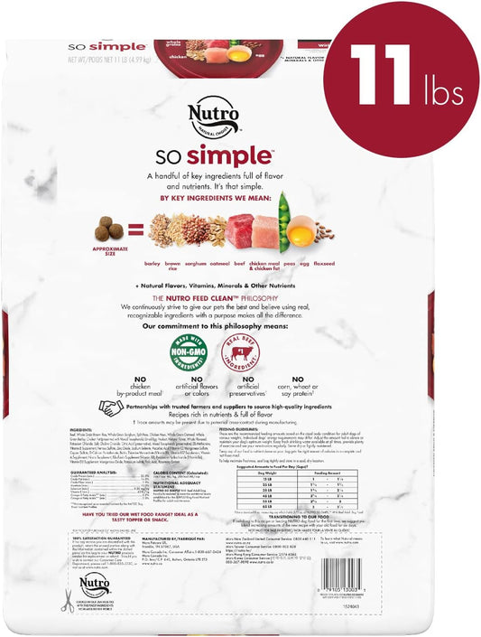 Nutro So Simple With Beef Adult Dog Food, 11 Lb