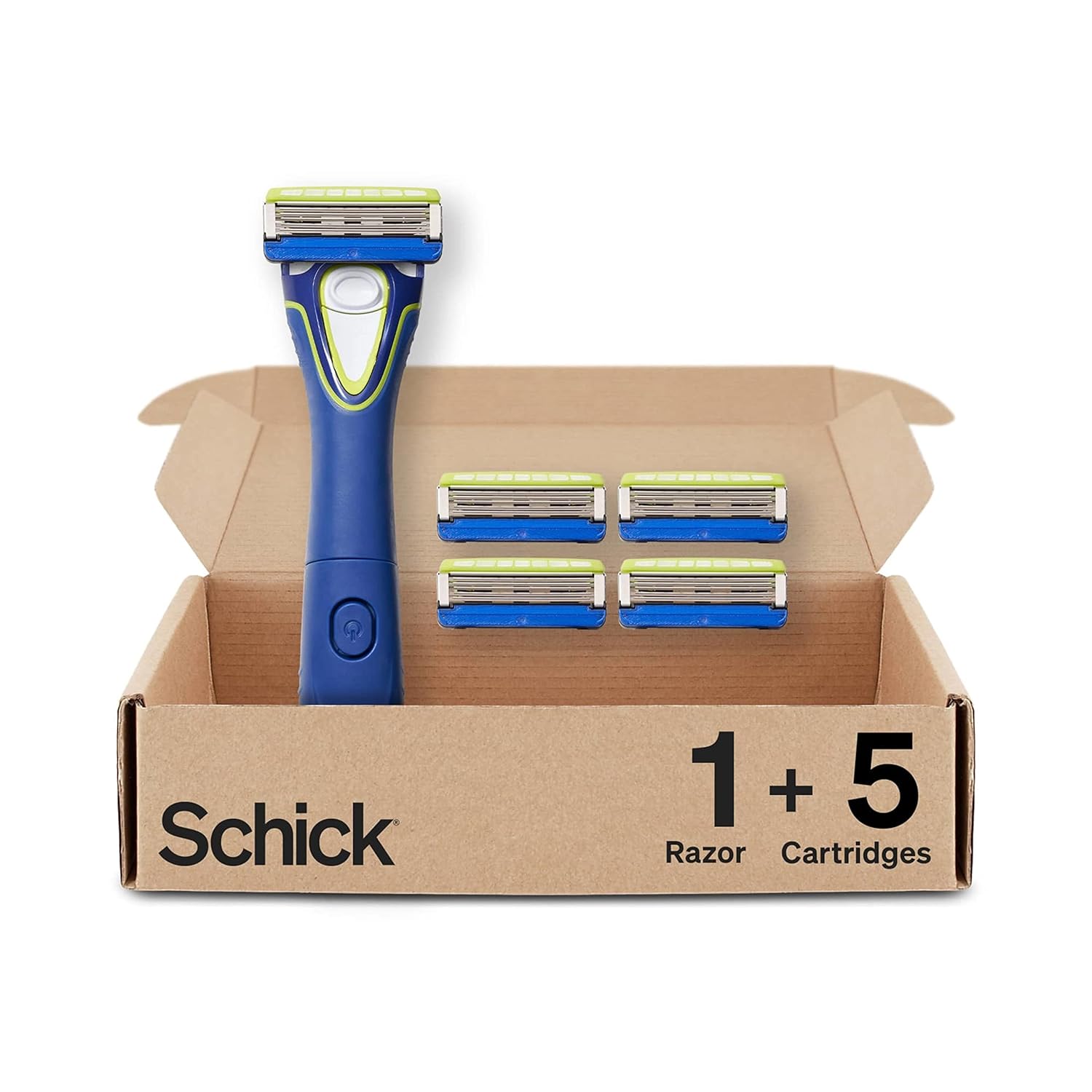 Schick Hydro Groomer — Beard Trimmer for Men, Beard Groomer with 5 Razor Blades, Blue