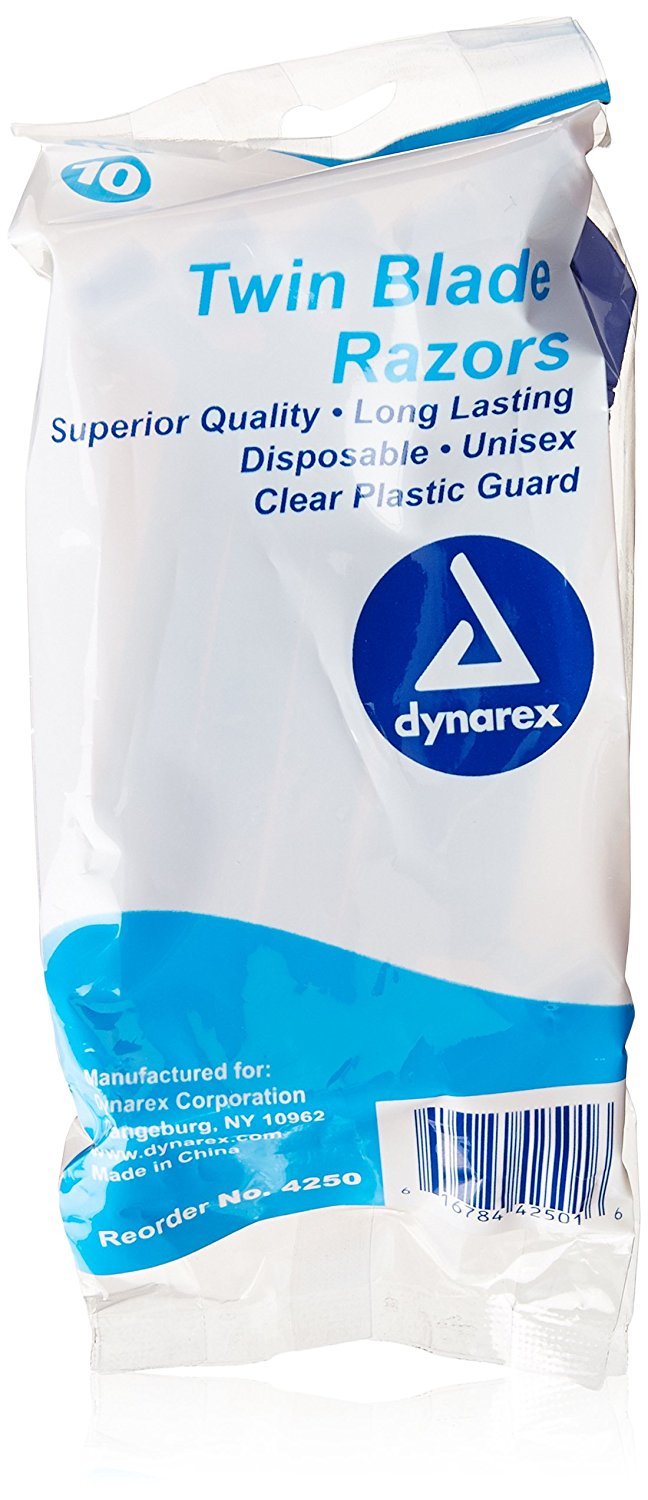 Dynarex DynaCare Twin Blade Razors, Disposable Unisex Razor with Two Blades Provides Smooth, Close Shave, Ideal for use Prior to Procedures or Tattoos, Blue, 1 Box of 50 Twin Blade Razors : Beauty & Personal Care