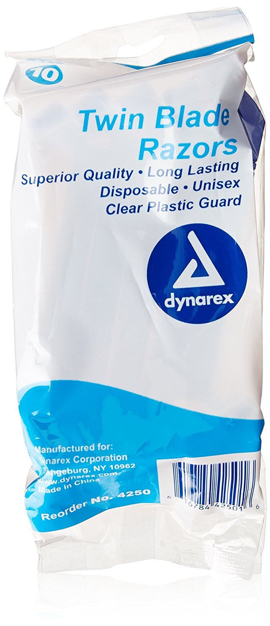 Dynarex DynaCare Twin Blade Razors, Disposable Unisex Razor with Two Blades Provides Smooth, Close Shave, Ideal for use Prior to Procedures or Tattoos, Blue, 1 Box of 50 Twin Blade Razors : Beauty & Personal Care