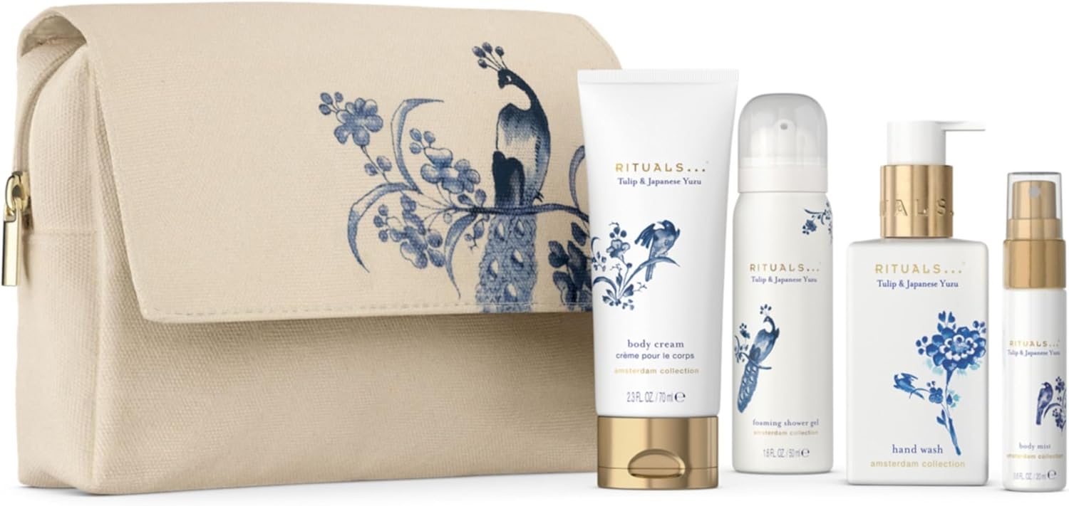Rituals Pouch Gift Set Amsterdam Collection - Gift Set With Pouch Consisting Of 4 Body Care Products, Gifts For Women With Japanese Yuzu And Tulips