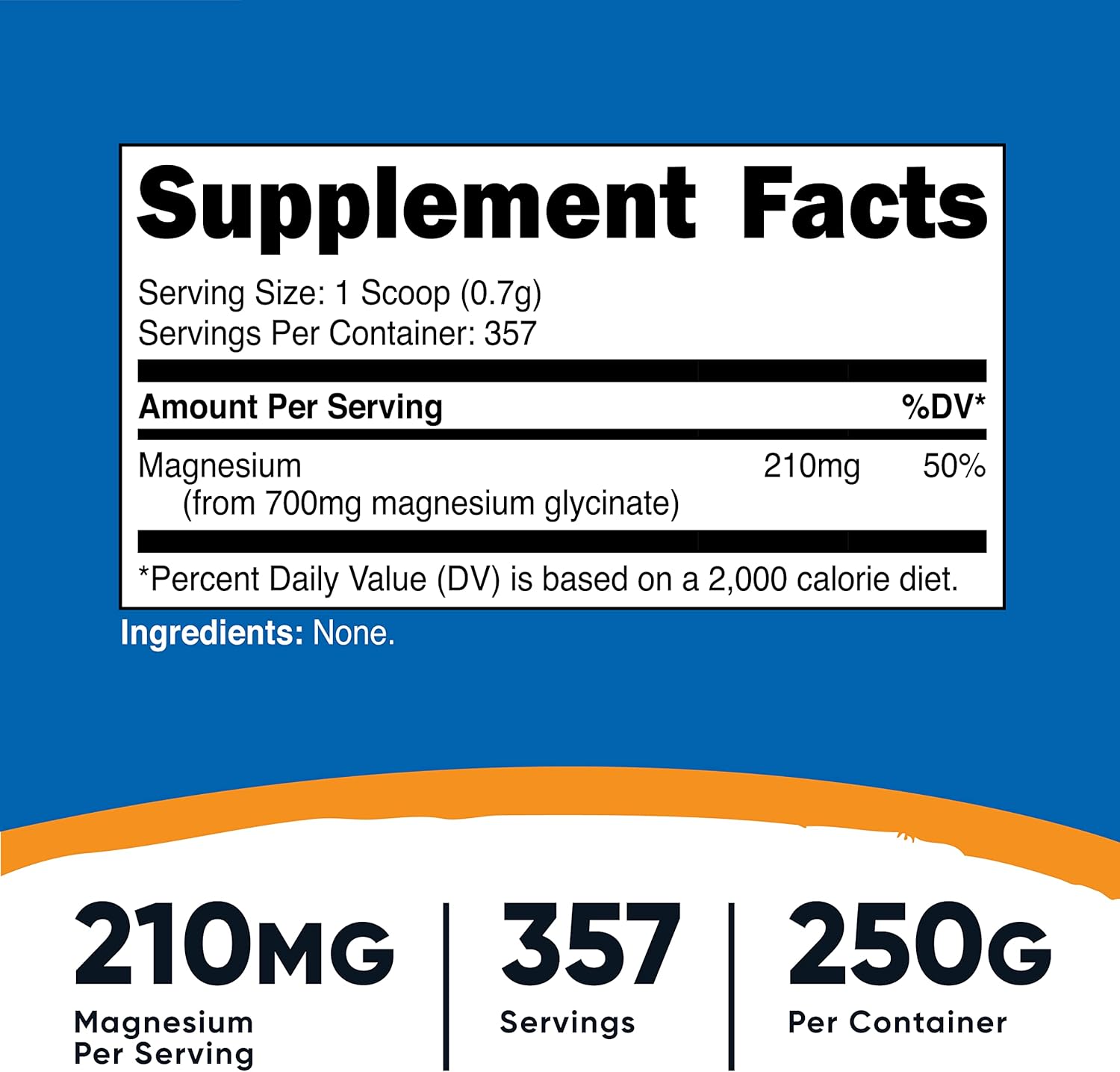 Nutricost Magnesium Glycinate Powder (250 Grams) (Unavored)