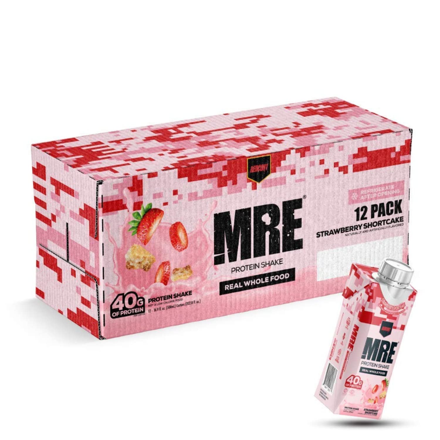 REDCON1 MRE Ready to Drink Protein Shakes, Strawberry Shortcake - 40gr