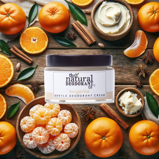 The Natural Deodorant Co, Gentle Deodorant Cream Tangerine 55G, Aluminium Free, Plastic Free, Sensitive Skin