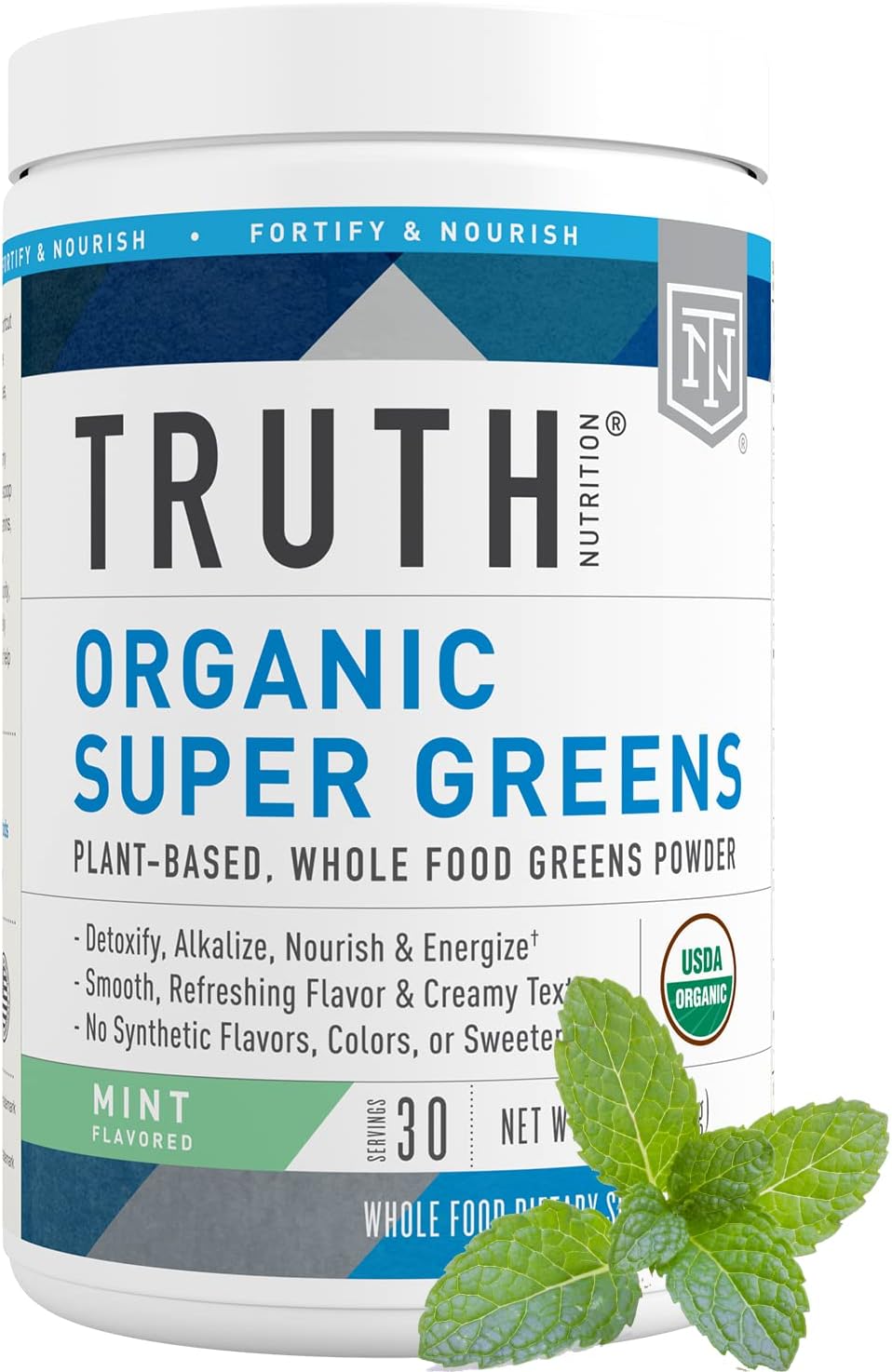 Super Greens Powder - Organic Green Superfood Powder to Boost Energy & Immunity, Healthy Digestion for Men & Women, Green Supplement Smoothie Powder Mix (Mint)