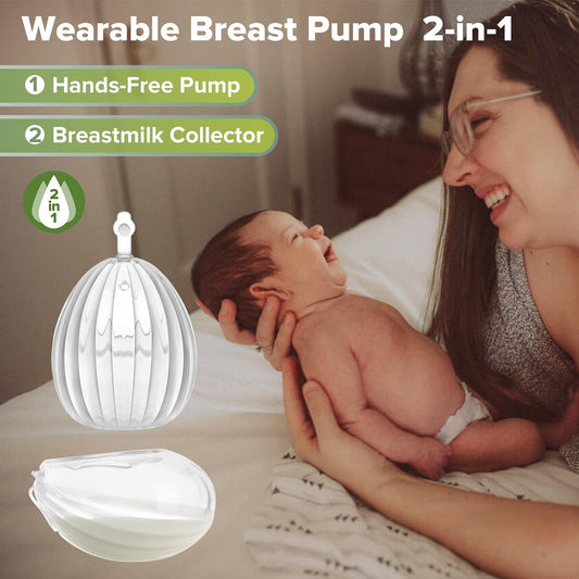 haakaa Shell Wearable Silicone Breast Pump - Silicone Hands Free Breast Pump - Passive Breast Milk Collector Shell for Newborns - Breastfeeding Essentials - 2.5oz/75ml,2 Count