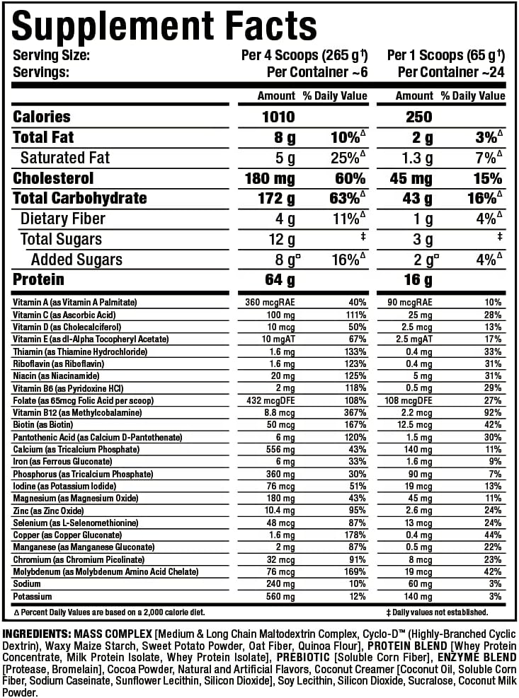 ALLMAX QUICKMASS, Chocolate - 3.5 lb - Rapid Mass Gain Catalyst - Up to 64 Grams of Protein Per Serving - 3:1 Carb to Protein Ratio - Zero Trans Fat - Up to 24 Servings : Health & Household