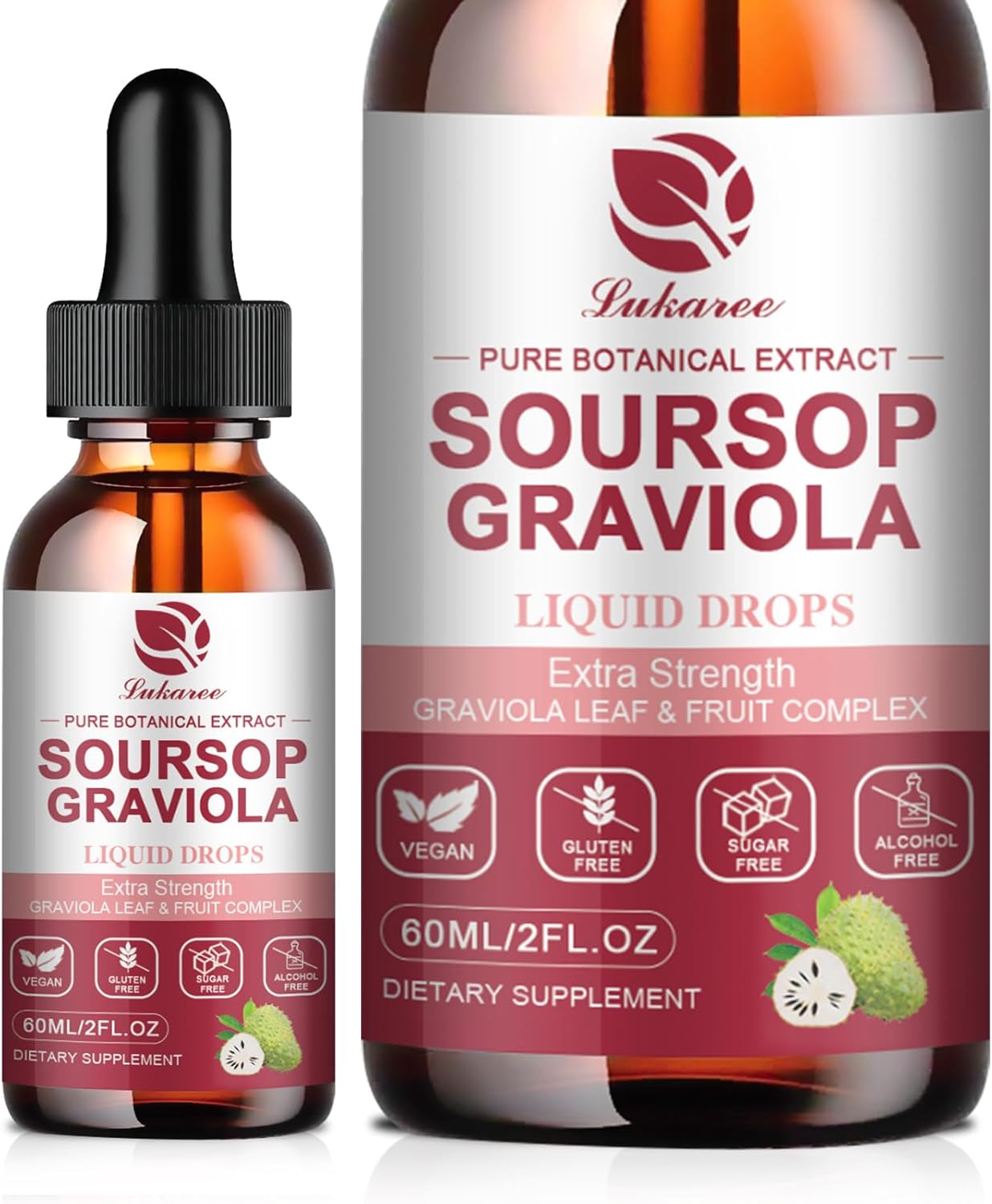 Soursop Graviola Liquid Drop - Pure Leave & Fruit Complex - 4X Effectiveness - Soursop Bitters Liquid For Immunity, Liver & Antioxidant, Herbal Goodness, 2 Month Supply, 4 Fl Oz