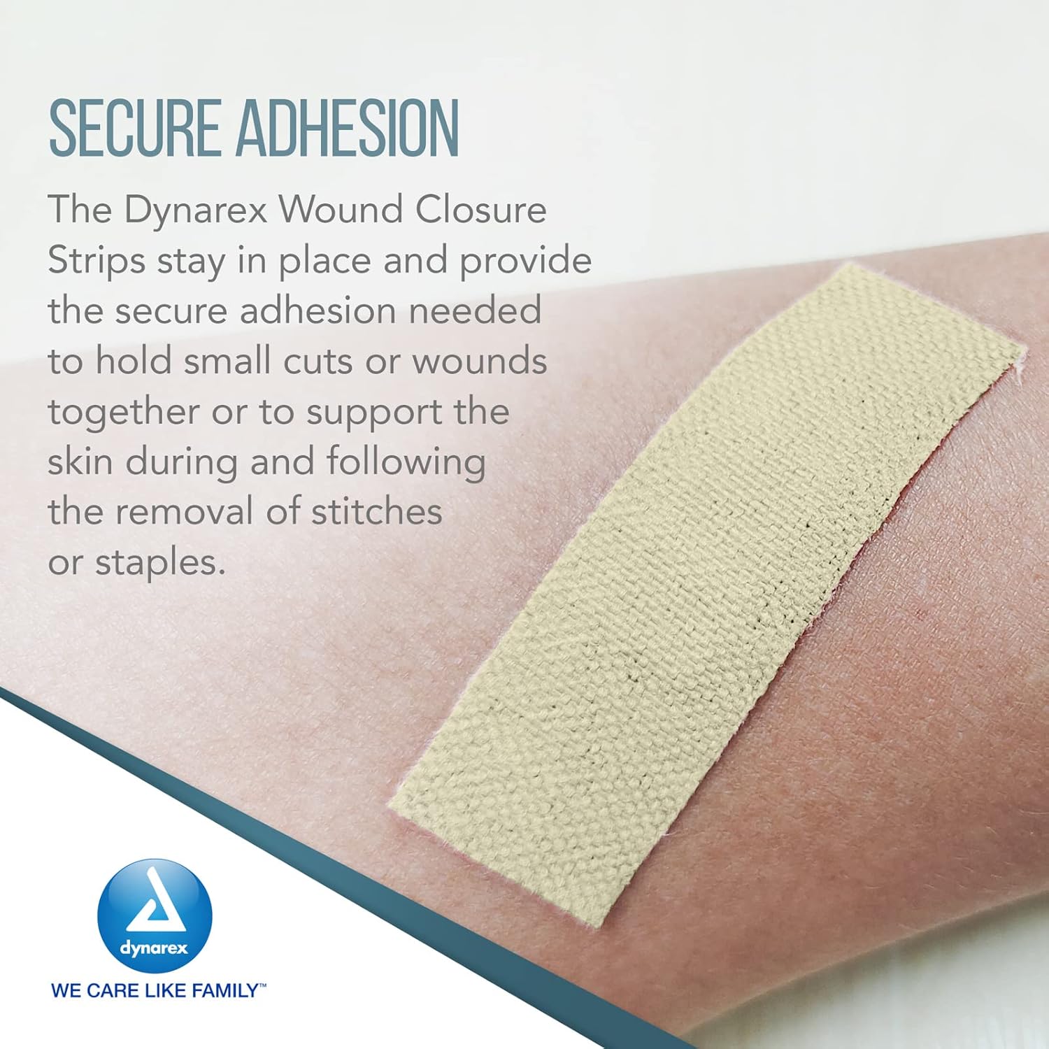 Dynarex Wound Closure Strips - Sterile, Provides Sterile Support to Small Cuts & Skin with Sutures, Stitches, & Staples and Aftercare, White, 1/4” x 3” - 1 Box of 50 Strips : Health & Household