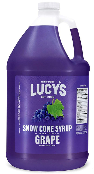 Lucy'S Family Owned - Shaved Ice Snow Cone Syrup, Grape - 1 Gallon (128Oz.)
