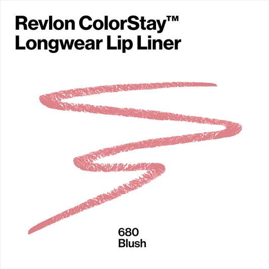 Revlon Lip Liner, Colorstay Face Makeup With Built-In-Sharpener, Longwear Rich Lip Colors, Smooth Application, 680 Blush'