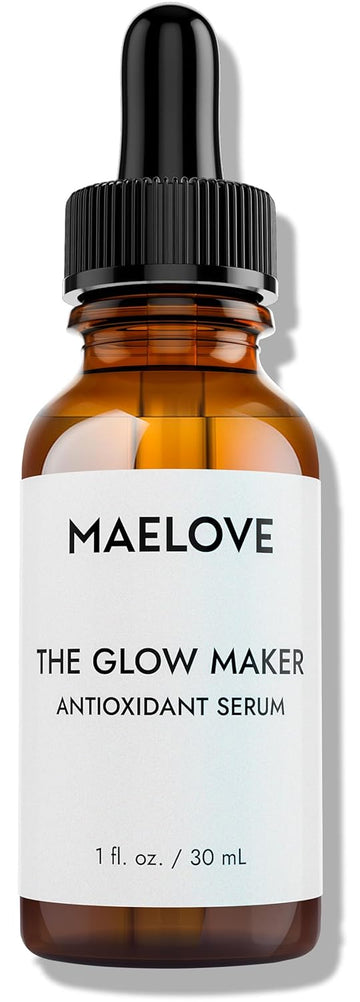 Maelove Glow Maker Vitamin C Serum With Vitamin E, Ferulic Acid & Hyaluronic Acid, Award-Winning Brightening And Hydrating Facial Serum, Unscented, 1.0 Fl Oz