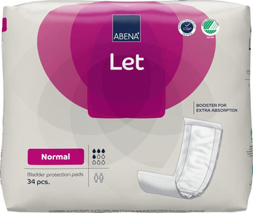 ABENA Let Normal Incontinence Pads for Women and Men | Pack of 34 | These Absorbent Pads can be Used as Sanitary Pads for Heavy Flow but are mainly Used as Incontinence Pads for Men and Women