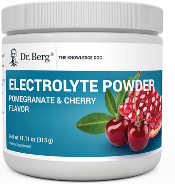 Dr. Berg Zero Sugar Hydration Keto Electrolyte Powder - Enhanced W/ 1000 Mg Of Potassium & Real Pink Himalayan Salt (Not Table Salt) - Pomegranate And Cherry Hydration Drink Supplement - 50 Servings