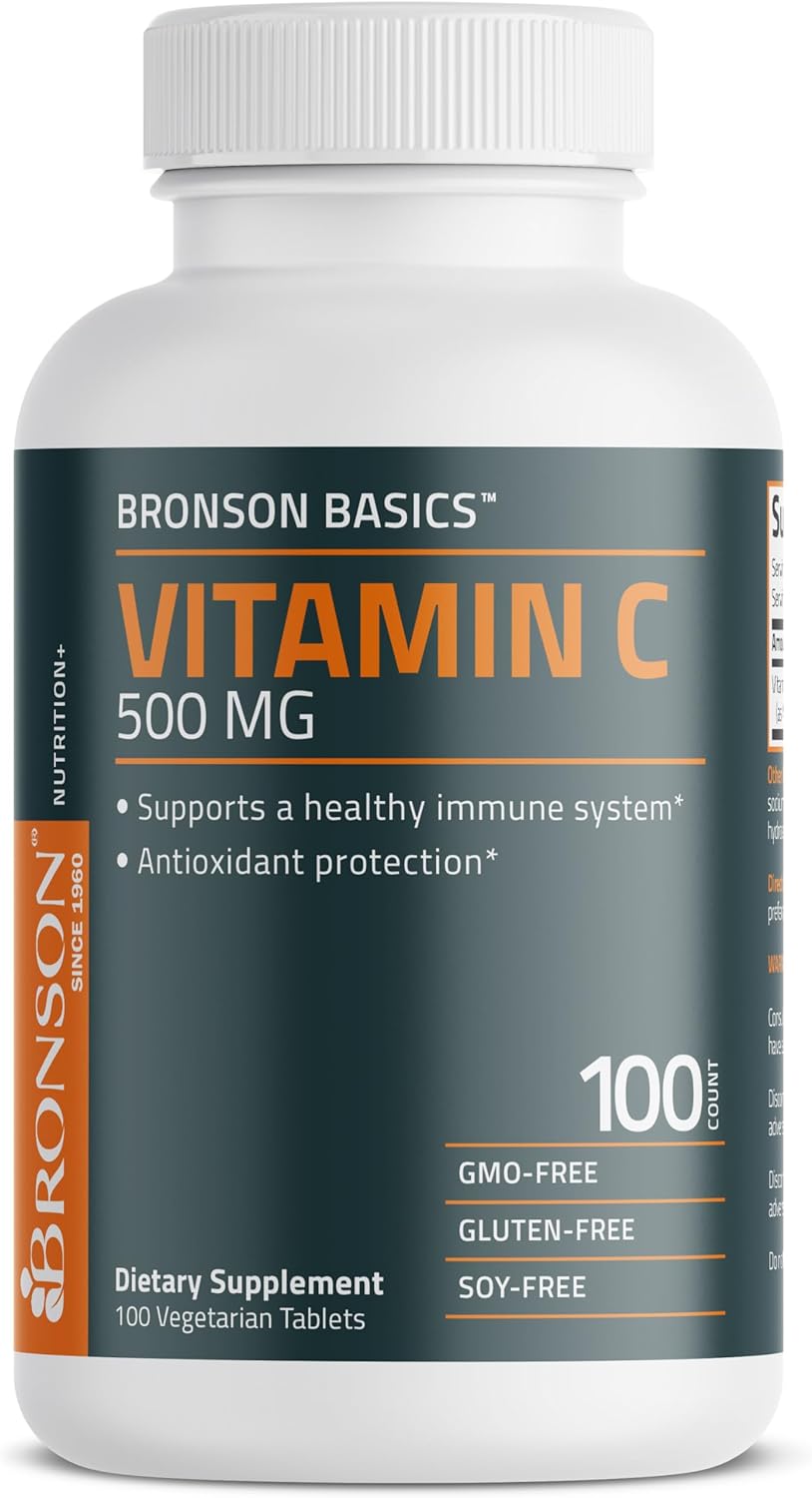 Bronson Vitamin C 500 Mg Supports A Healthy Immune System & Antioxidant Protection, Non-Gmo, 100 Vegetarian Tablets