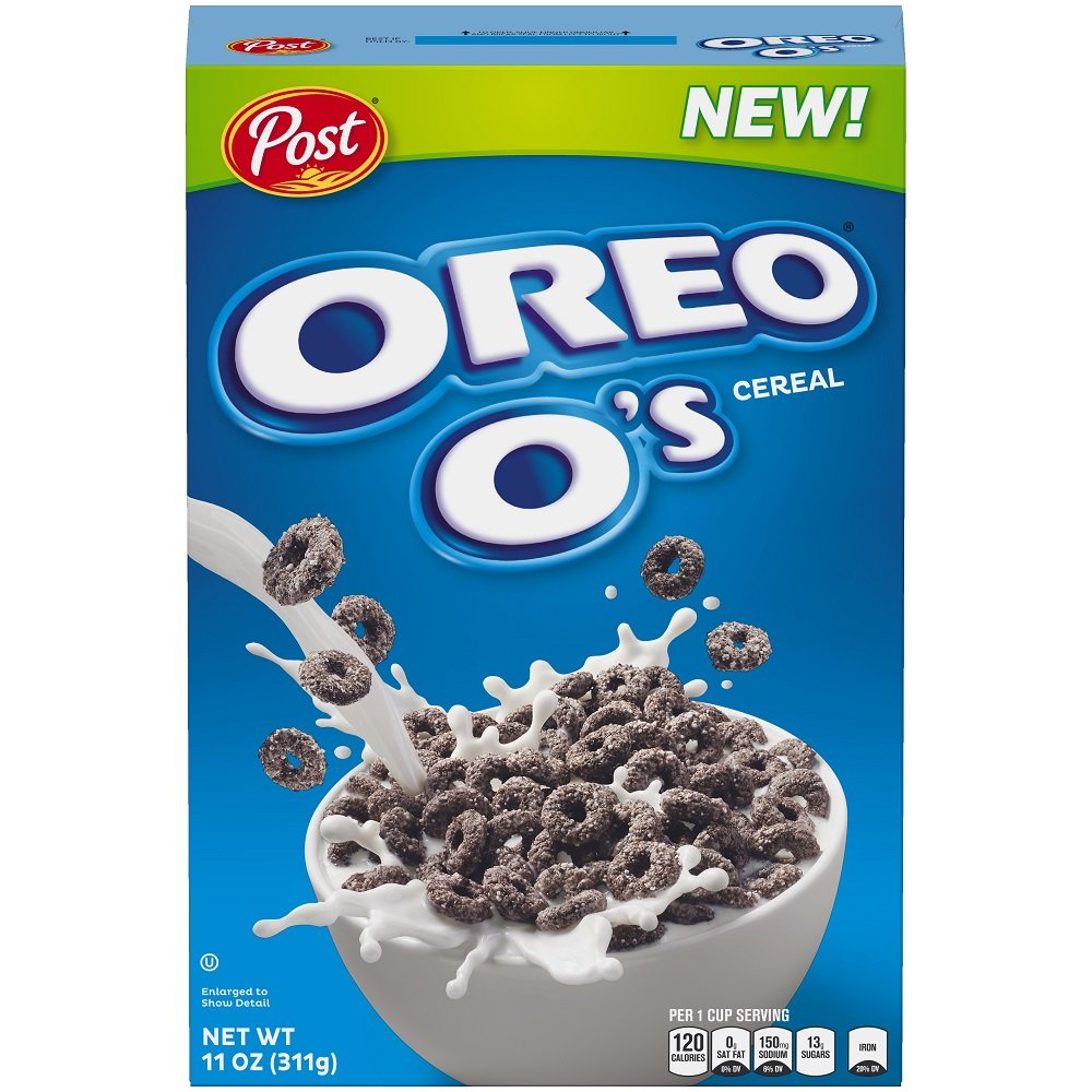 Post OREO Os Breakfast Cereal, Chocolatey OREO Cereal, 11 OZ Box (Pack of 14)