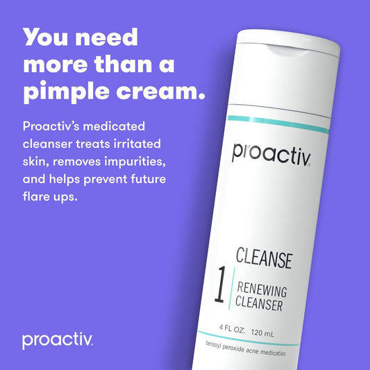 Proactiv - Benzoyl Peroxide Face Wash And Acne Treatment - Daily Facial Cleanser And Hyularonic Acid Moisturizer With Exfoliating Beads - 60 Day Supply, 4 Oz