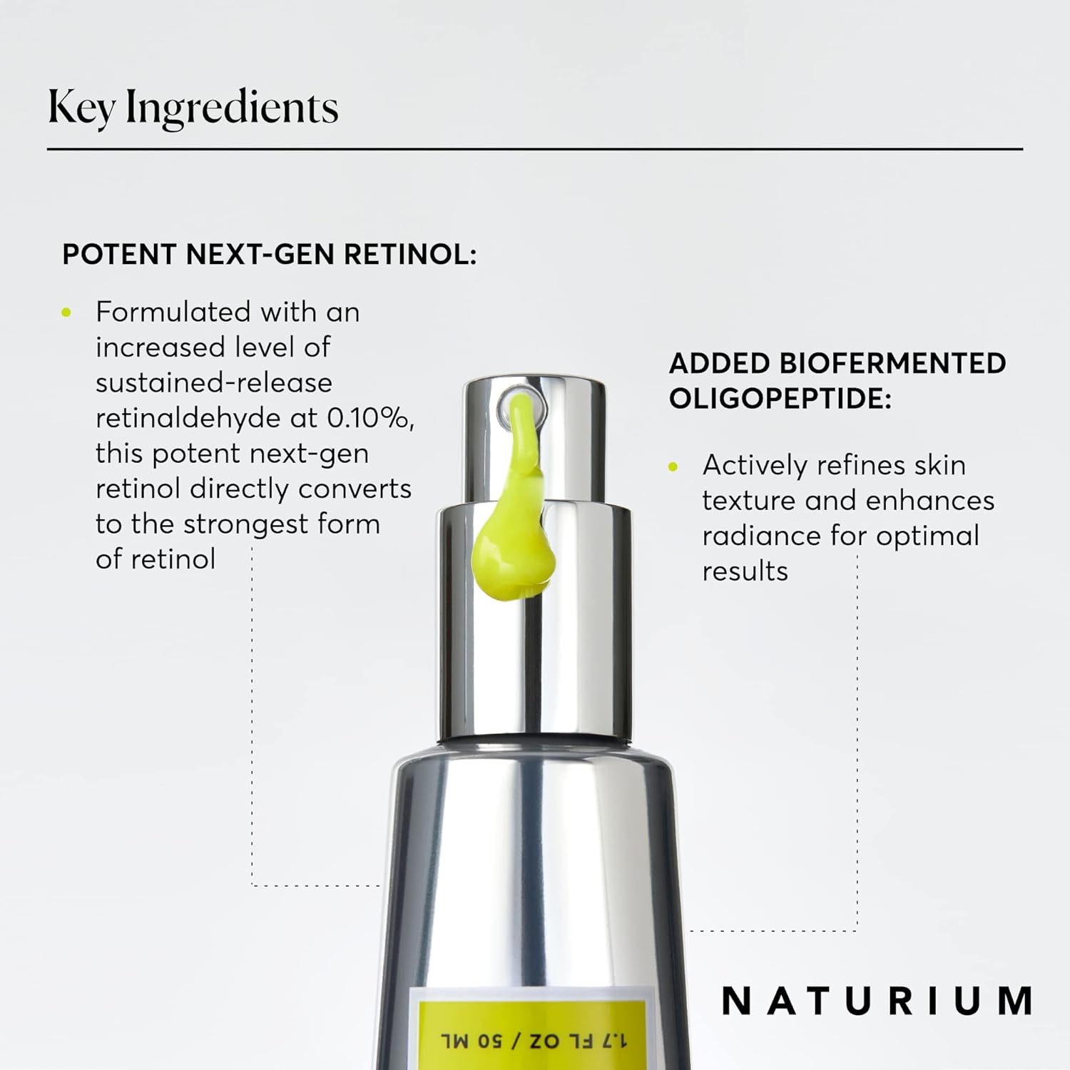 Naturium Retinaldehyde Cream Serum 0.10%, Advanced Anti-Aging & Smoothing Potent Face & Skin Care, 1.7 oz : Beauty & Personal Care