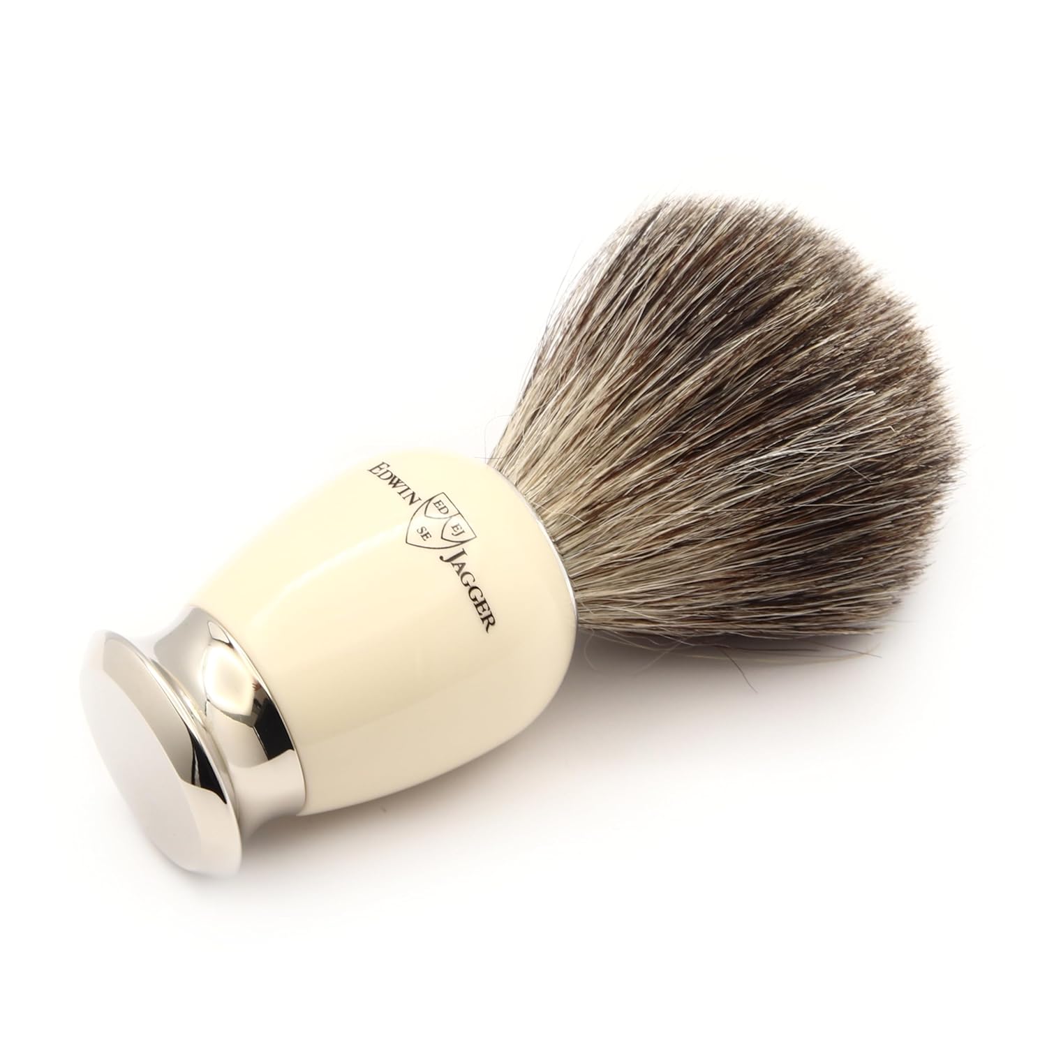 Edwin Jagger S81M587Amz Imitation Ivory & Nickel Classic Shaving Set With Pure Badger Shaving Brush And Mach 3 Razor For Shaving Cream Or Soap For Men : Beauty & Personal Care