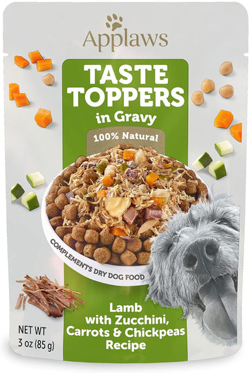 Applaws Taste Toppers, Limited Ingredient Dog Food Topper, Lamb With Zucchini, Carrots & Chickpeas In Gravy (12 X 3Oz Pouches)