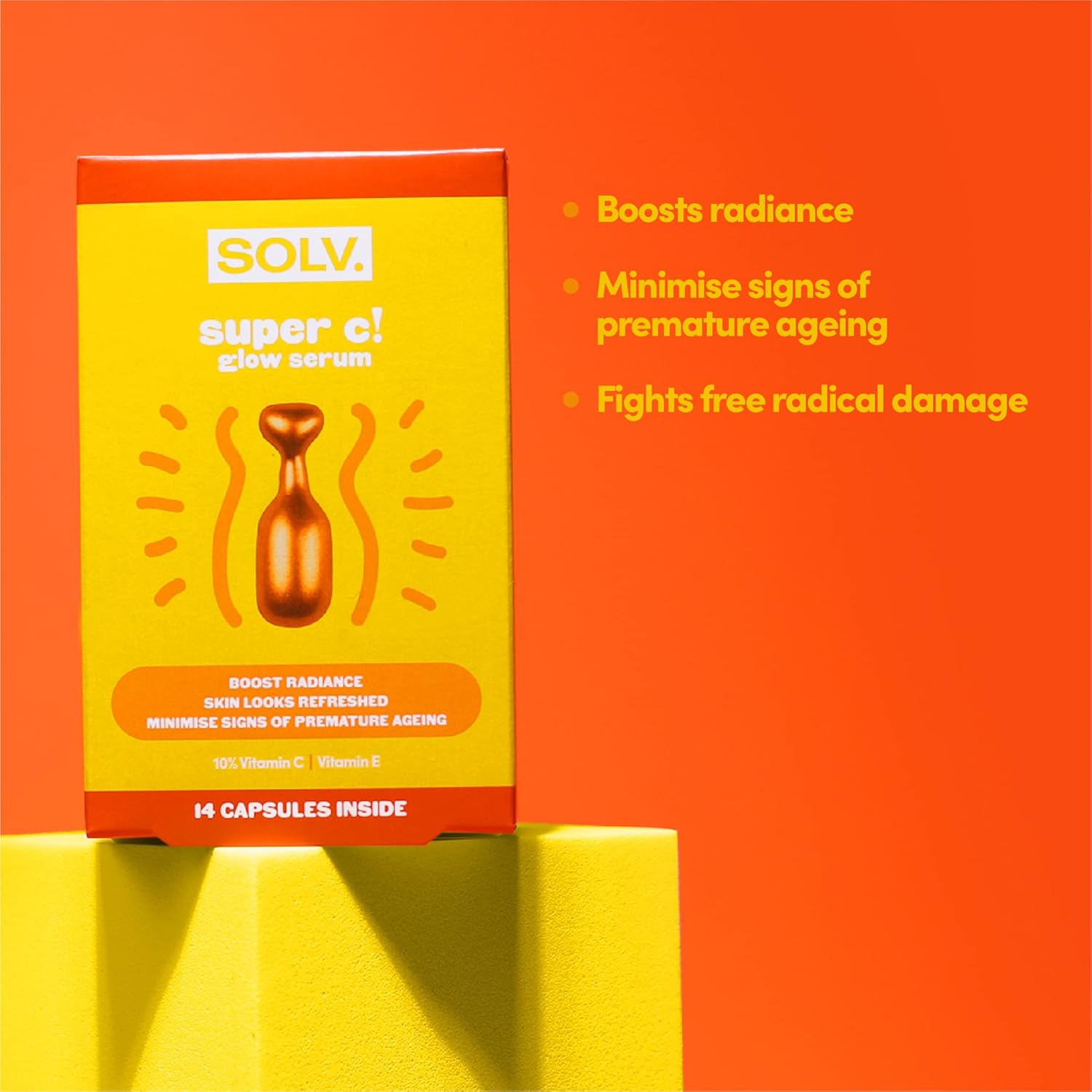 SOLV super c! glow serum - 14 capsules. Boost radiance | Skin looks refreshed | Minimise signs of premature ageing : Amazon.co.uk: Beauty