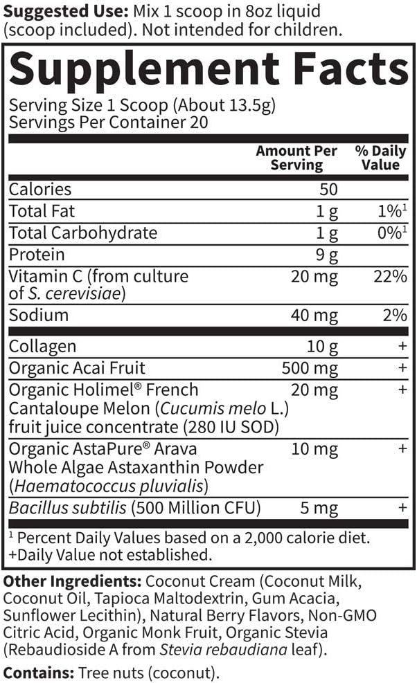 Garden of Life Grass Fed Collagen Super Beauty Powder - Blueberry Acai, 20 Servings, Collagen Powder for Women Skin Hair Nails Joints, Collagen Peptides Powder, Collagen Protein, Collagen Supplements : Health & Household