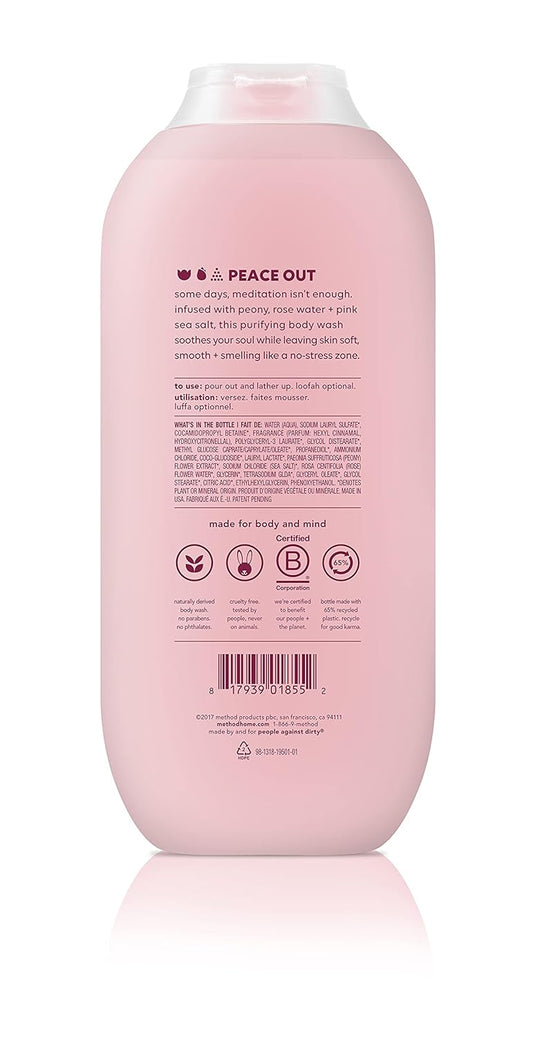 Method Body Wash, Pure Peace, Paraben and Phthalate Free, 18 oz (Pack of 3),Detoxifying