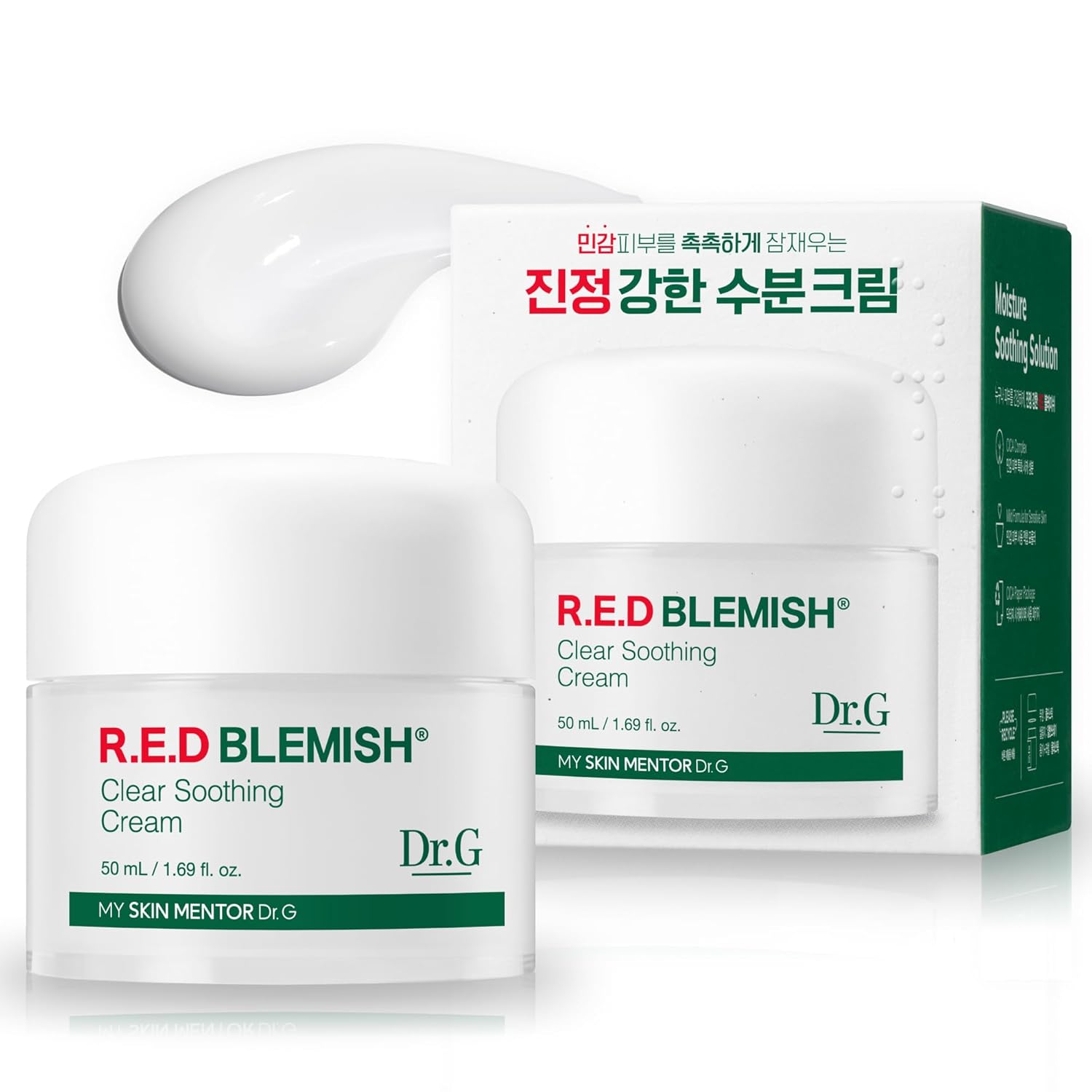 Dr.G Red Blemish Clear Soothing Korean Moisturizer Face Cream, 50Ml - Cica Cream, Korean Skin Care Moisturizer, Korean Face Moisturizer, Facial Moisturizer, Korean Skincare, K Beauty Skincare Coreano