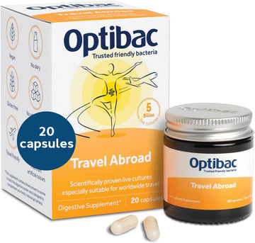 Optibac Probiotics For Travelling Abroad Pmp Uk 20 Vegetarian Capsules