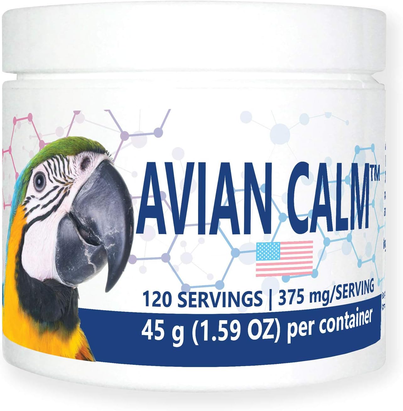 Avian Calm™ Dietary Supplement For Parrots, All-Natural Calming Supplement (120 Servings)