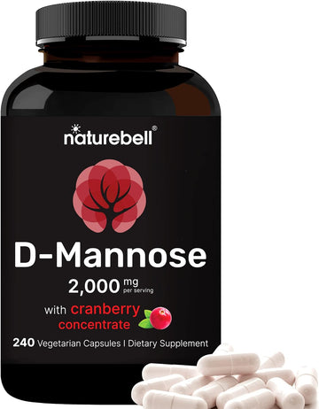 Naturebell D-Mannose 500Mg Capsules (2000Mg Per Serving) | 240 Veggie Capsules + Cranberry Extract 400Mg, Fast Acting Urinary Tract Health Pills, Utra Uti Support For Women & Men