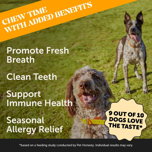 Pet Honesty Allergy Support Fresh Sticks - Dental Sticks For Dogs - Dental Dog Chews - Immune Health + Allergy Support For Dogs - Freshen Dog Breath, Reduce Plaque + Tartar - 30 Sticks