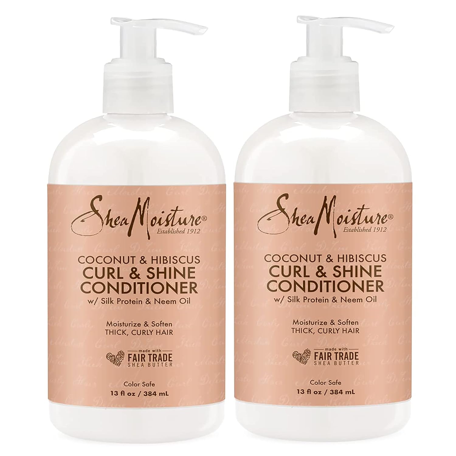 Sheamoisture Curl And Shine Conditioner For Thick, Curly Hair Coconut And Hibiscus Sulfate Free, 13 Fl Oz (Pack Of 2)