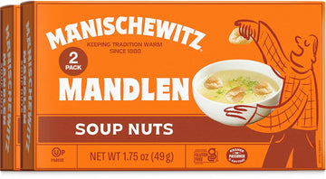 Manischewitz Mandlen Soup Nuts 1.75oz (2 Pack) | Gluten Free, Low Calorie, Sugar Free, Kosher for Passover