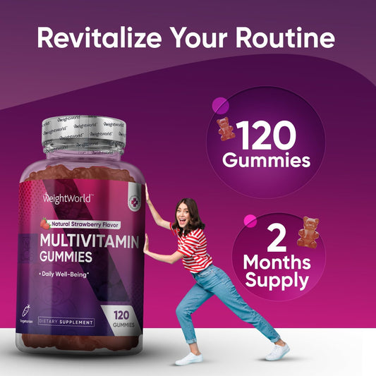 Weightworld Adult Multivitamin Gummies - 120 Men'S Gummy Multivitamins With Nutrients For Daily Well-Being - Vegetarian Women'S Gummy Vitamin (2-Month Supply) - Non-Gmo, Lactose-Free & Gluten-Free