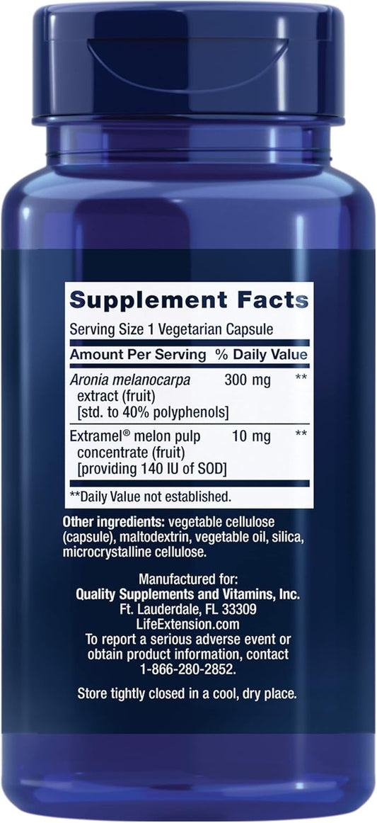 Life Extension Sod Booster - Superoxide Dismutase Supplement - Antioxidant For Liver Health And Detox - With Chokeberry Extract & Melon Concentrate - Gluten-Free, Non-Gmo, Vegetarian – 30 Capsules