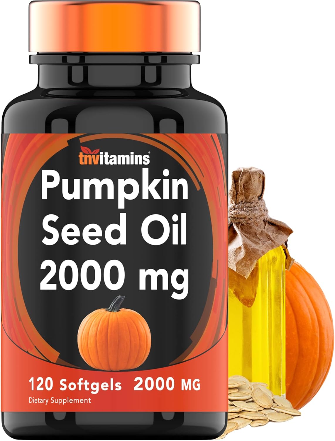 Pumpkin Seed Oil - 2000 Mg X 120 Softgels | Pumpkin Seed Oil For Hair Growth* | Pumpkin Seed Oil Extract Supplement For Bladder Control* | Non-Gmo