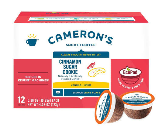 Cameron'S Coffee Single Serve Pods, Flavored, Cinnamon Sugar Cookie, 12 Count (Pack Of 6)