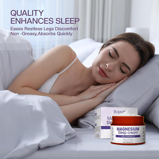 Magnesium Cream: Magnesium Lotion For Sleep With Lavender Oil For Leg Cramps Pain Safe For Kids 120G/4.2Oz