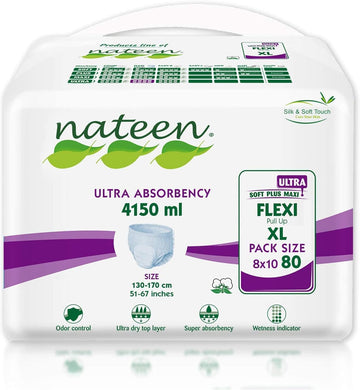 Tendercare Nateen - Adult Incontinence Pants - 80 Extra Large Adult Ultra Absorbent Pull Up Pants - Disposable Pants for Men & Women - Discreet Incontinence Pants - 4150ml Absorbency