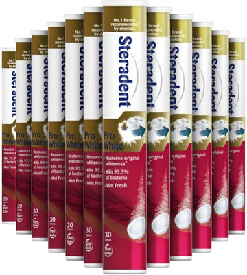 Steradent Pro White 30 Tablets, Pack Of 12