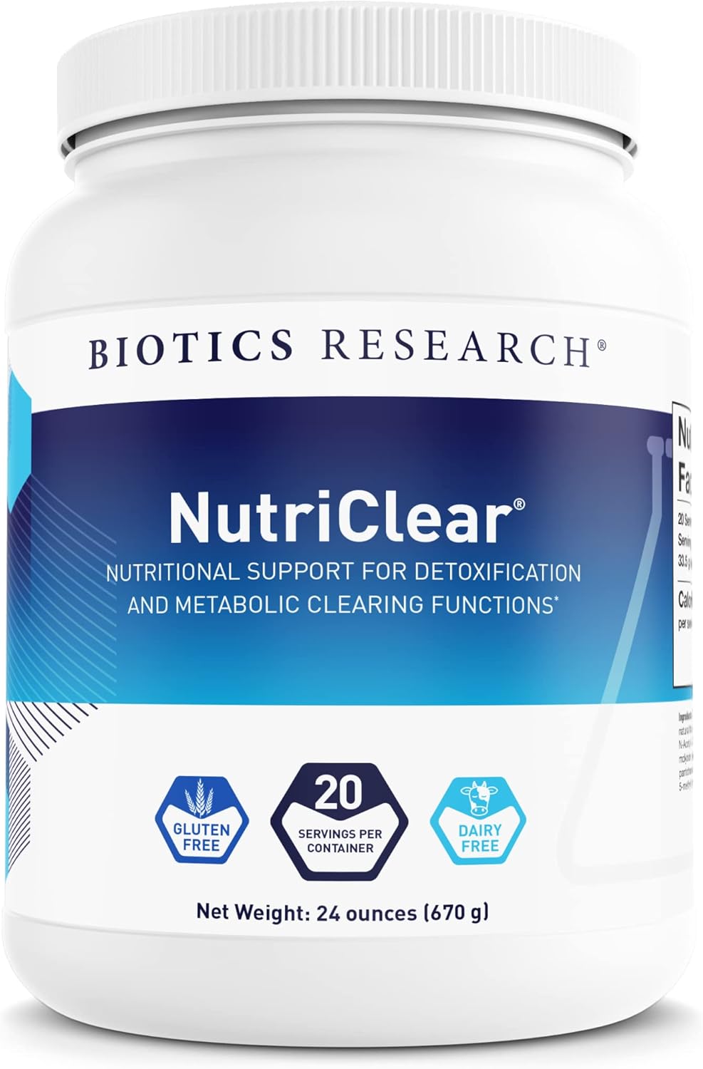 Biotics Research Nutriclear® – Powder. Nutritional Support For Detoxification And Metabolic Clearing. Healthy Body Composition. Glutathione. 17G Organic Pea, Medium Chain Triglycerides 24 Oz (670 G)
