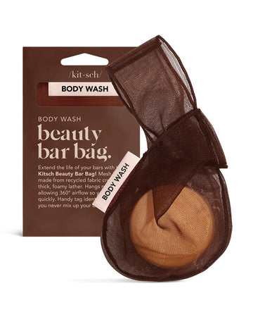 Kitsch Bar Soap Saver Bag – Recycled Mesh Beauty Bar Pouch For Body Wash, Conditioner & Shampoo Bars, Holder To Preserve Soap, Eco-Friendly, Patented Bag, 3Pc Set - Blush, Terracotta & Chocolate