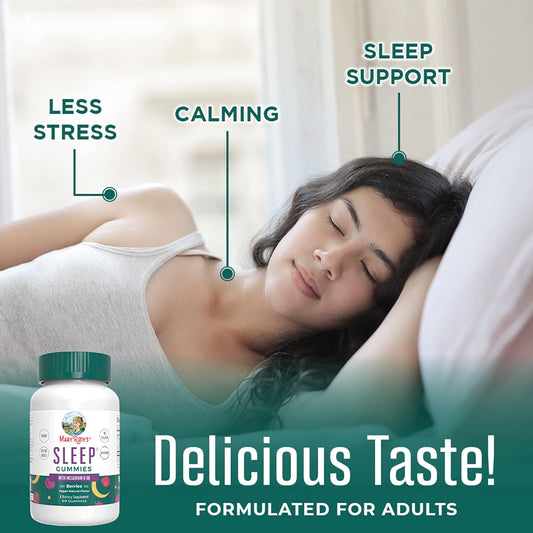 Maryruth Organics Melatonin Gummies | Melatonin 5Mg Sleep Gummies With Vitamin B6 | Made With Organic Cane Sugar | Relaxation & Sleep Support For Adults | Vegan | Non-Gmo | Gluten Free | 60 Count